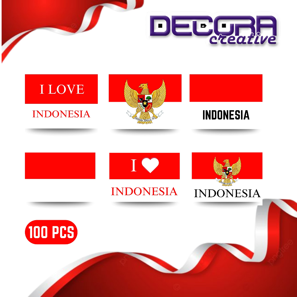

(100 PCS) STICKER PIPI BENDERA MERAH PUTIH INDONESIA BAHAN CROMO