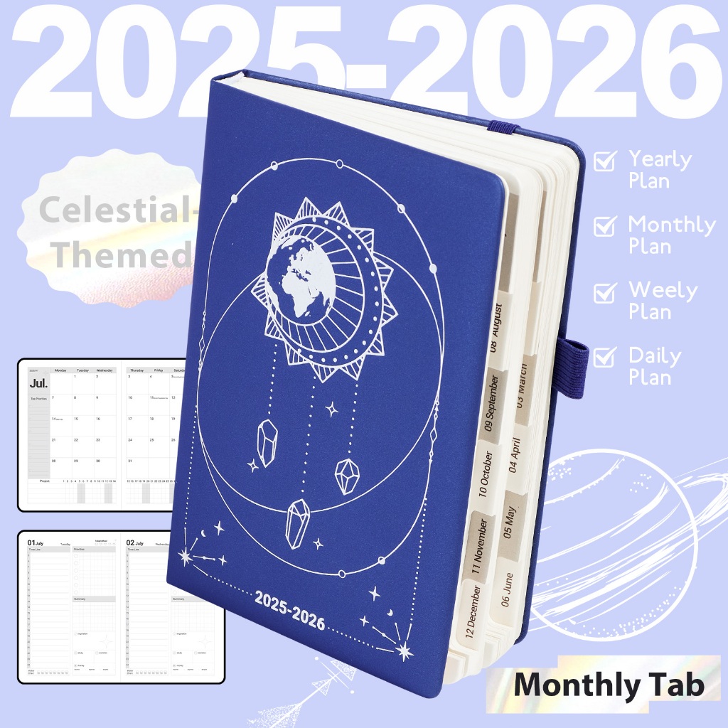 

[COD] 2025.07-2026.06 Agenda Planner A5 Notebook Weekly Monthly Diary Book Journal School Office Supplies Stationery Schedule