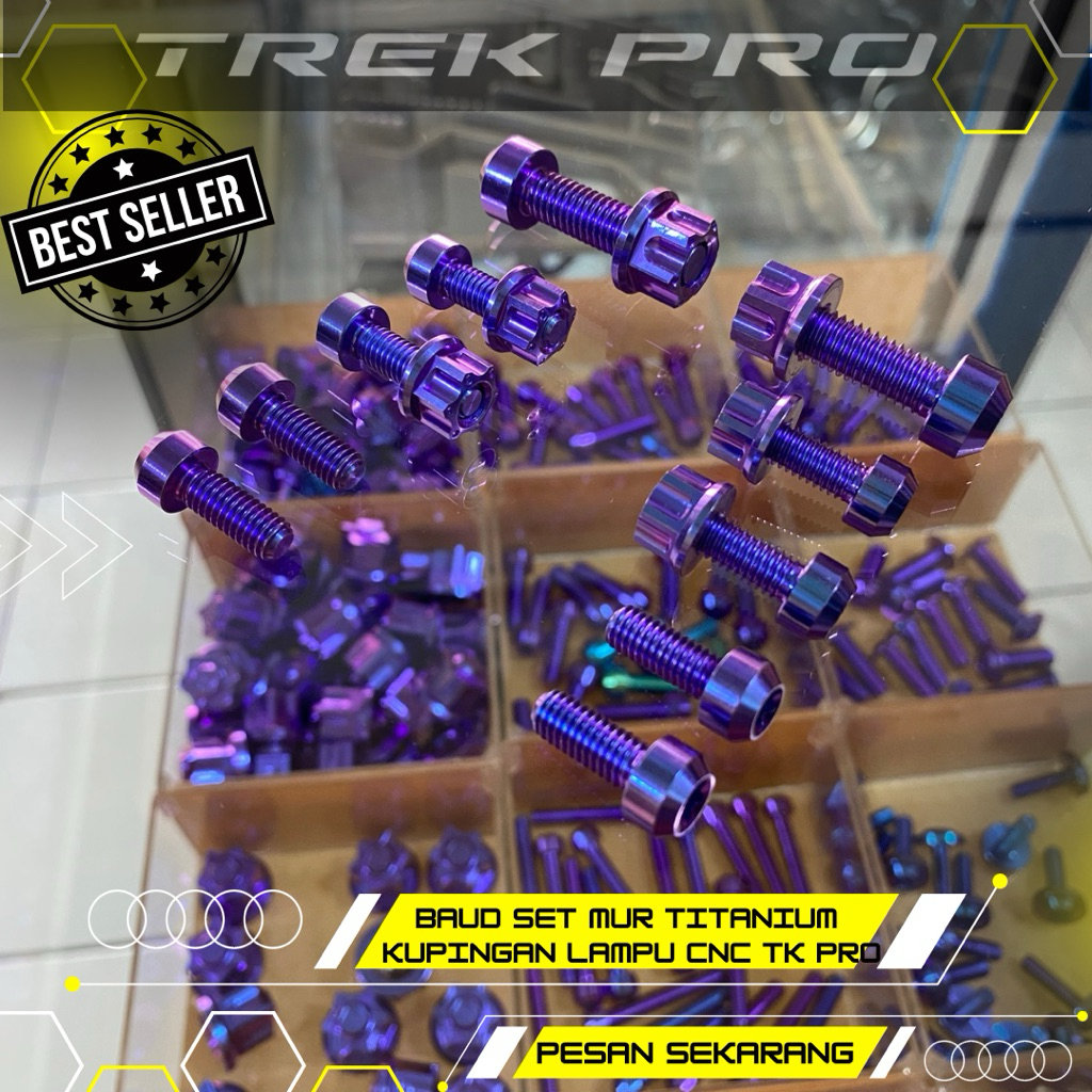 BAUD SET MUR TITANIUM KUPINGAN LAMPU CNC TKPRO