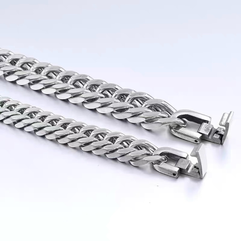 FAST DELIVERY GELANG RANTAI PRIA TITANIUM KOKOT CLIP GELANG RANTAI KEREN GELANG RANTAI ANTI KARAT