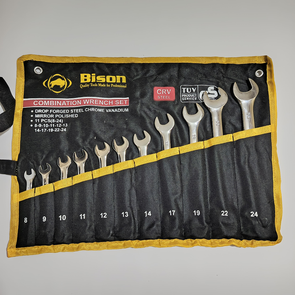 Kunci Ring Pas 1 Set Lengkap Bison 11 Pcs 8 - 24 mm Chrome Vanadium / kunci pas ring 1 set lengkap