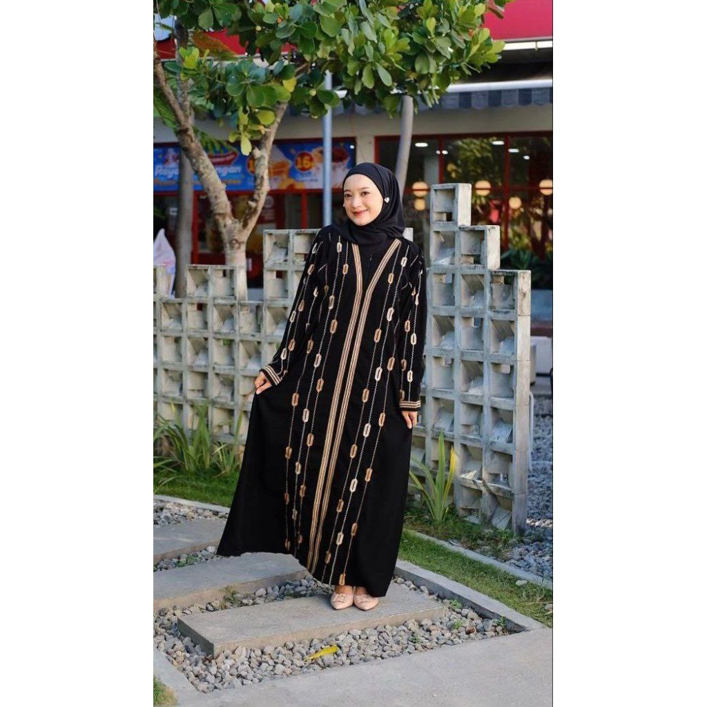 Gamis Nadineee Jubah Hitam Arab Turki Turky Maroko Mesir Saudi Madinah Dubai India Murah Umroh Haji 