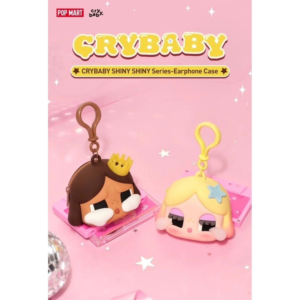 Ready Instant 2 Warna POP MART CRYBABY Shiny Shiny Series Earphone Case