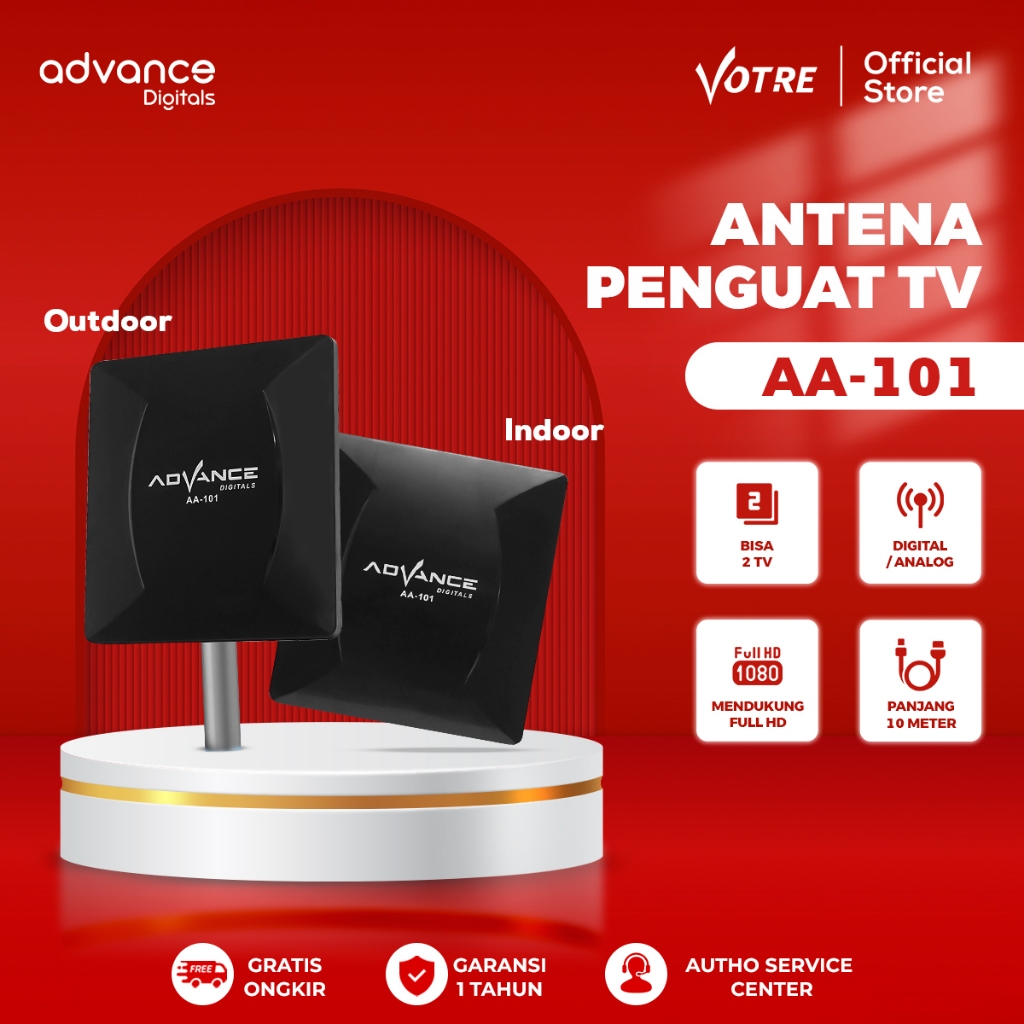 Advance Antena TV Indoor atau Outdoor Advance AA-101 Garansi Resmi 1 Tahun Penguat HDTV Digital Bisa