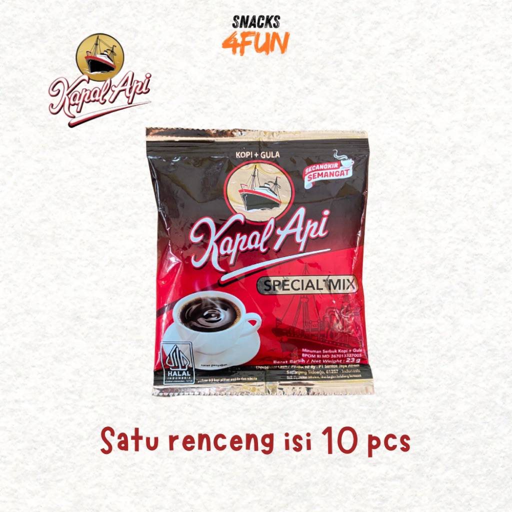 

Kopi+Gula Kapal Api Special Mix 1 Renceng isi 10 Pcs