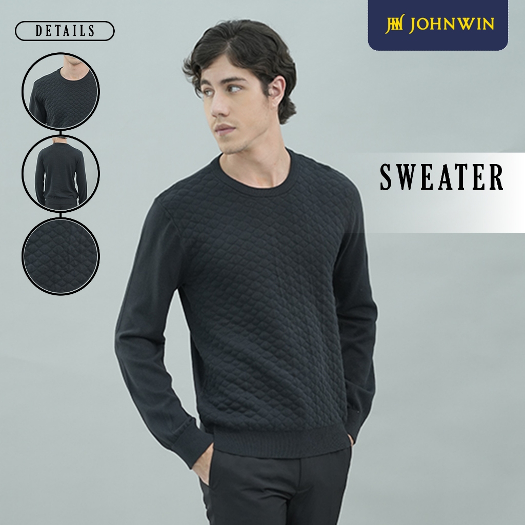 Johnwin - Sweater Pria - Motif - Hitam - FSW.660.D054.001.C-L/S
