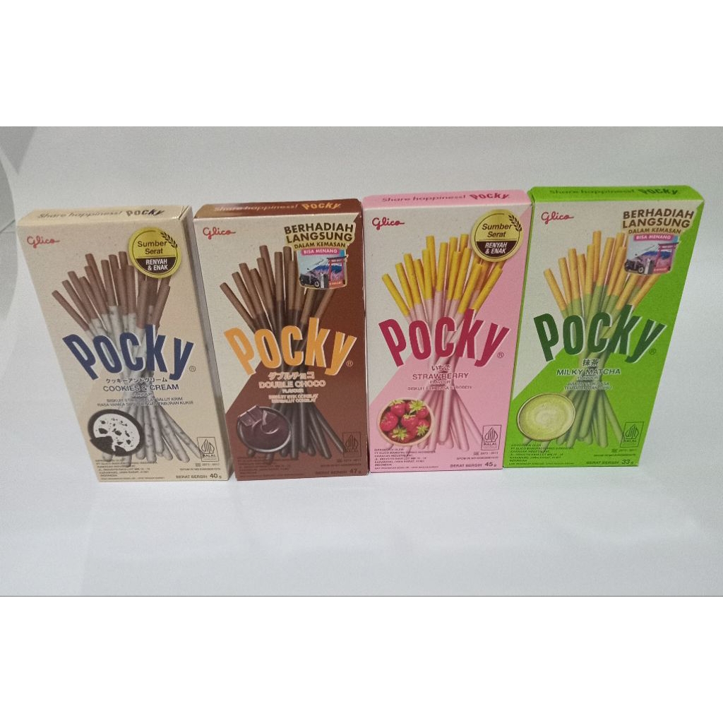 

Pocky berbagai rasa Rp. 39.000 dapat 4 rasa