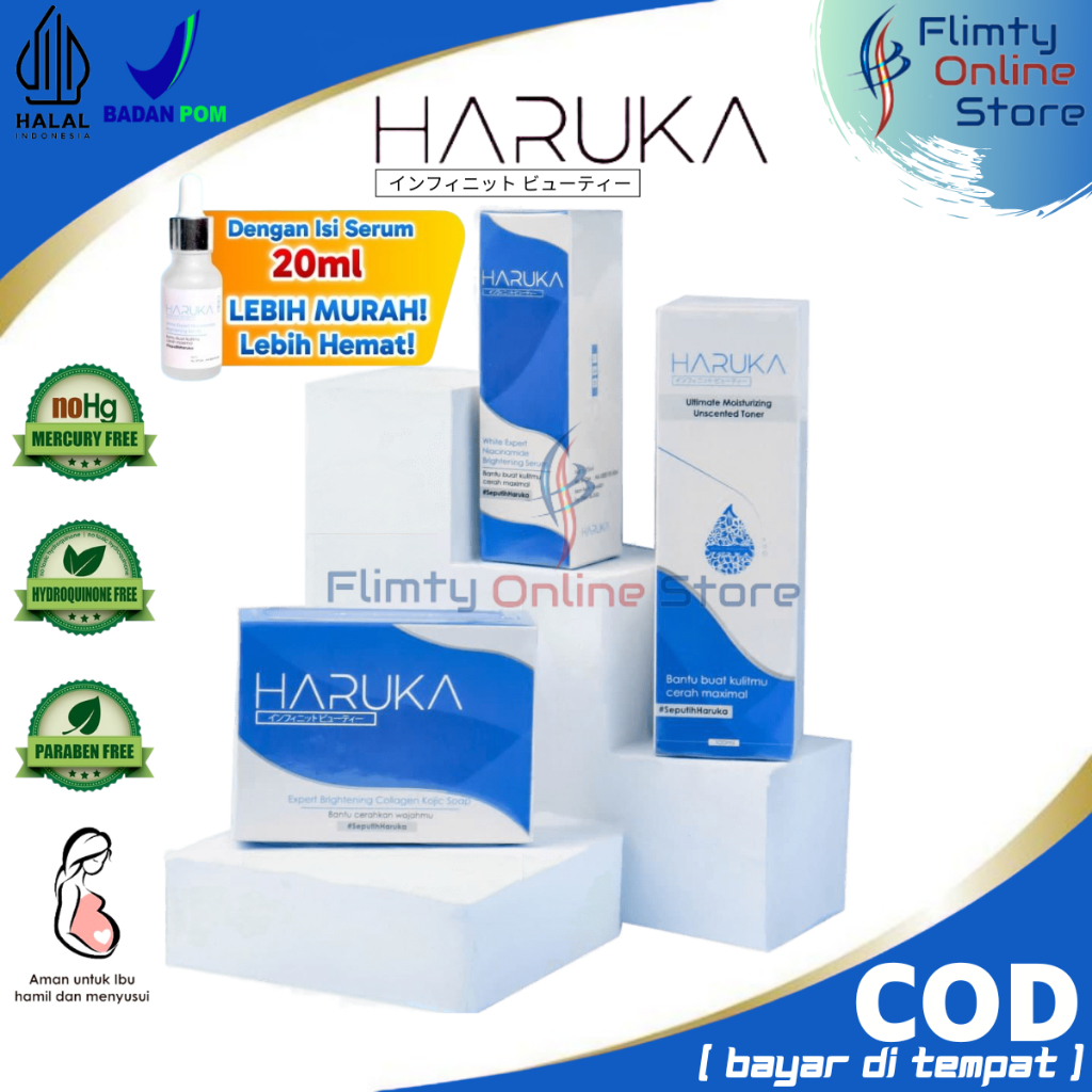 Paket Brightening Skin Care Pemutih Haruka White Expert Series Original Bpom - Seputih Haruka