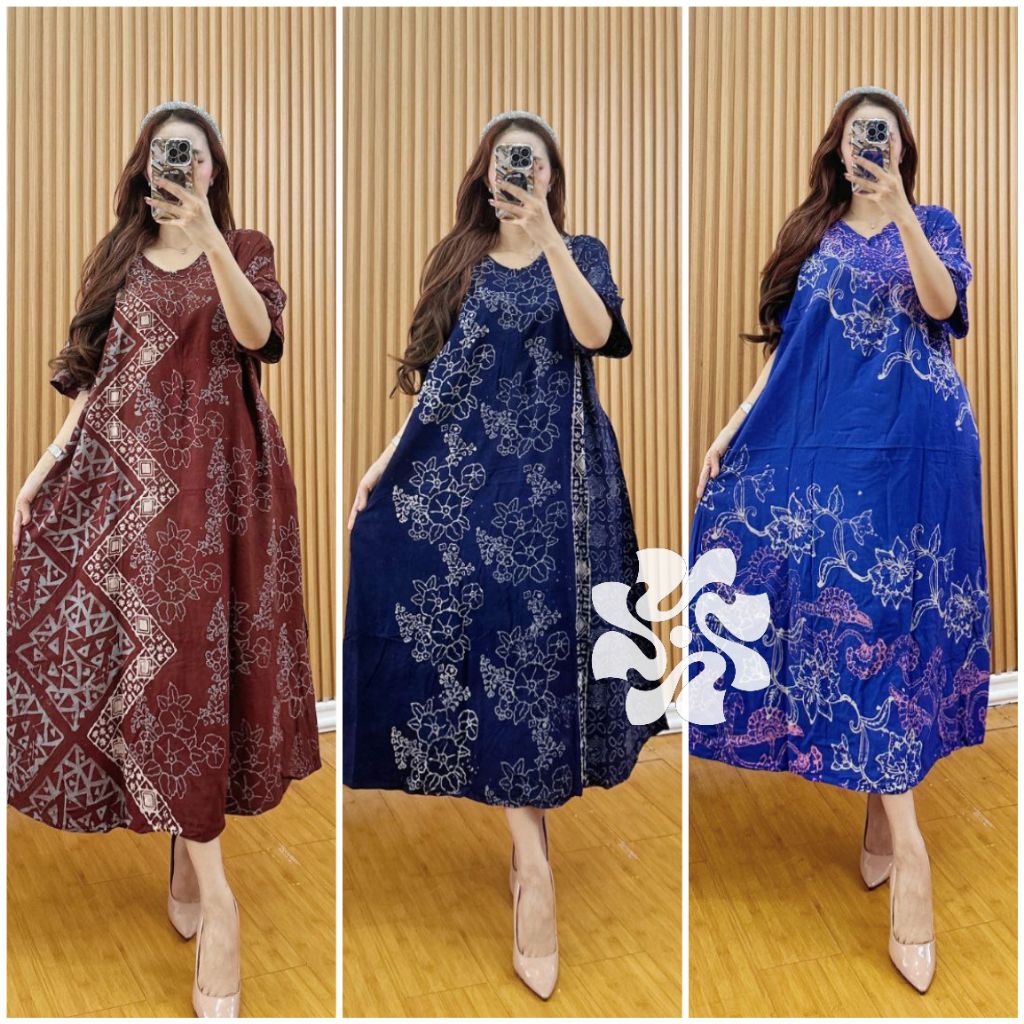 Promo - Daster wanita jumbo terbaru bahan Twill Rayon Super Premium original Daster lengan pendek ke