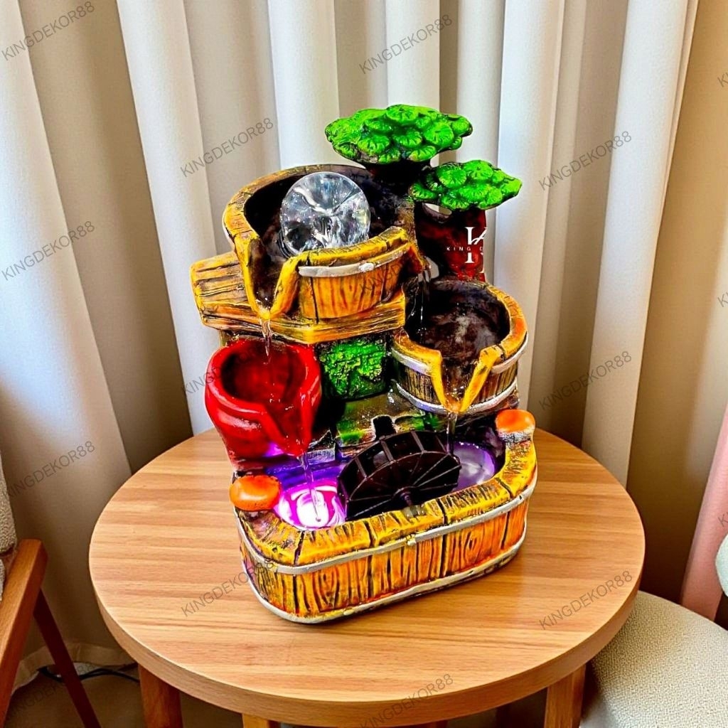 KD88 KORA | Air Mancur Hias Pohon & Kristal LED | Dekorasi Air Mancur Minimalis | Ornamen Hias Rumah