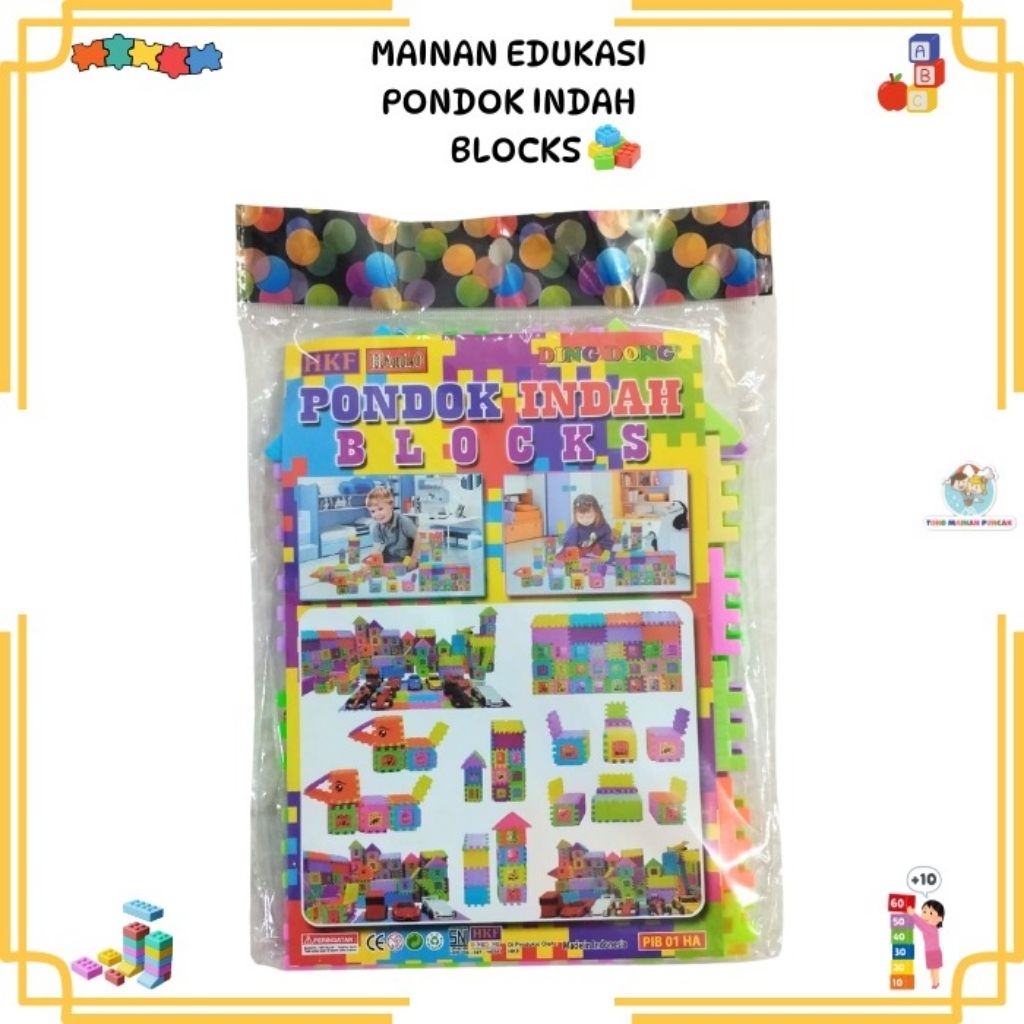Mainan Pondok Indah Blocks Puzzle Rumah Bongkar Pasang Edukatif Anak