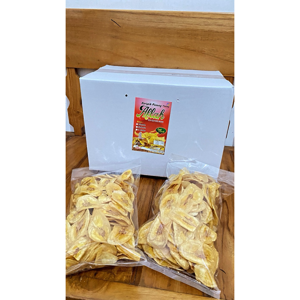 

PAKET HEMAT!!!KERIPIK PISANG 10PCS 250gram RASA MANIS
