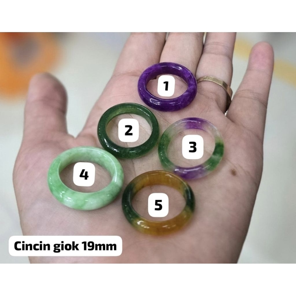 Cincin batu giok ukuran 19mm