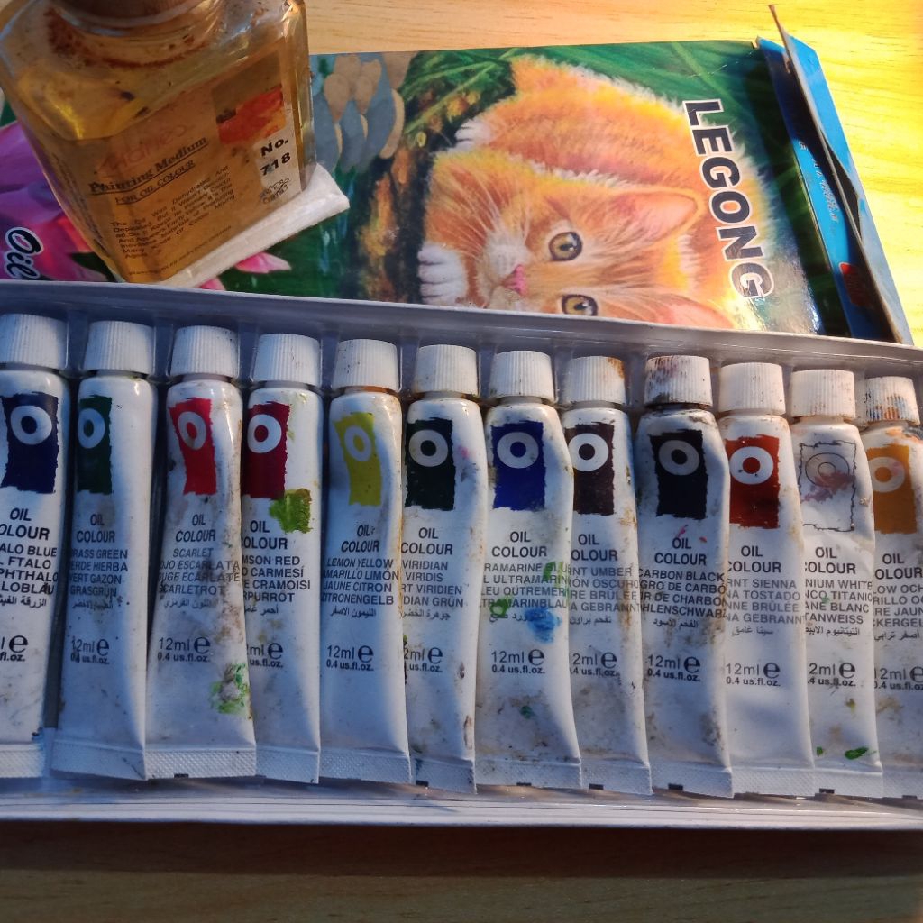 

[PRELOVED] Cat minyak/Oil Color merk Legong warna lengkap+Oil painting merk Maries