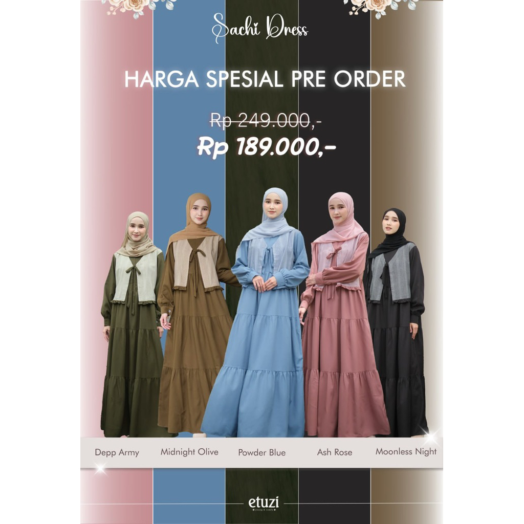 Etuzi - Sachi Dress | Gamis Remaja | Gamis Casual