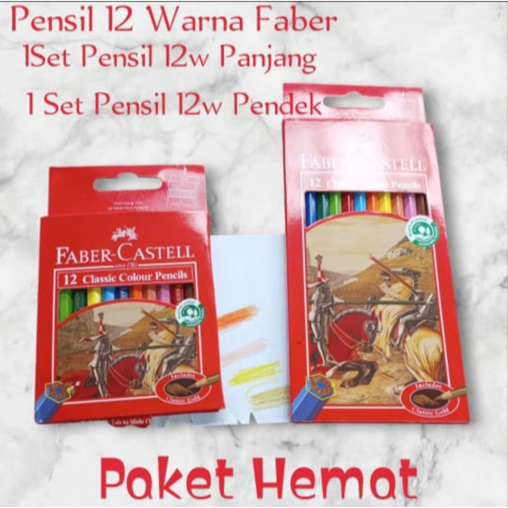 

Pensil 12w Faber Panjang Dan pendek 1set isi 2