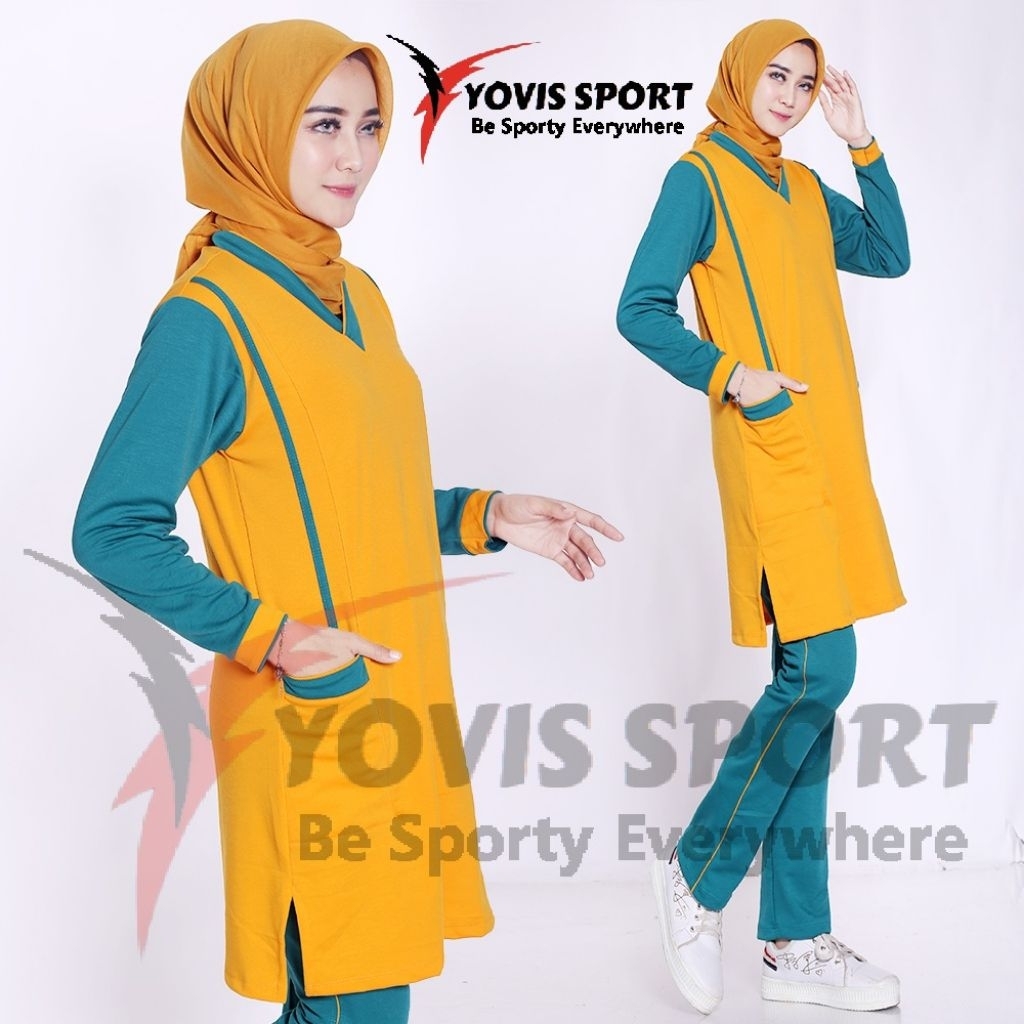 Setelan Olahraga muslimah Tunik wanita muslimah style olahraga senam wanita muslimah Yovis Sport