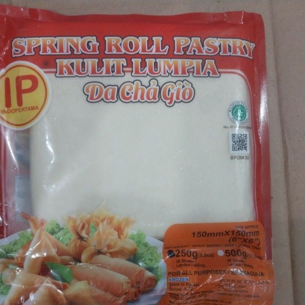 

SPRING ROLL PASTRY KULIT LUMPIA 250gr 150mm×150mm