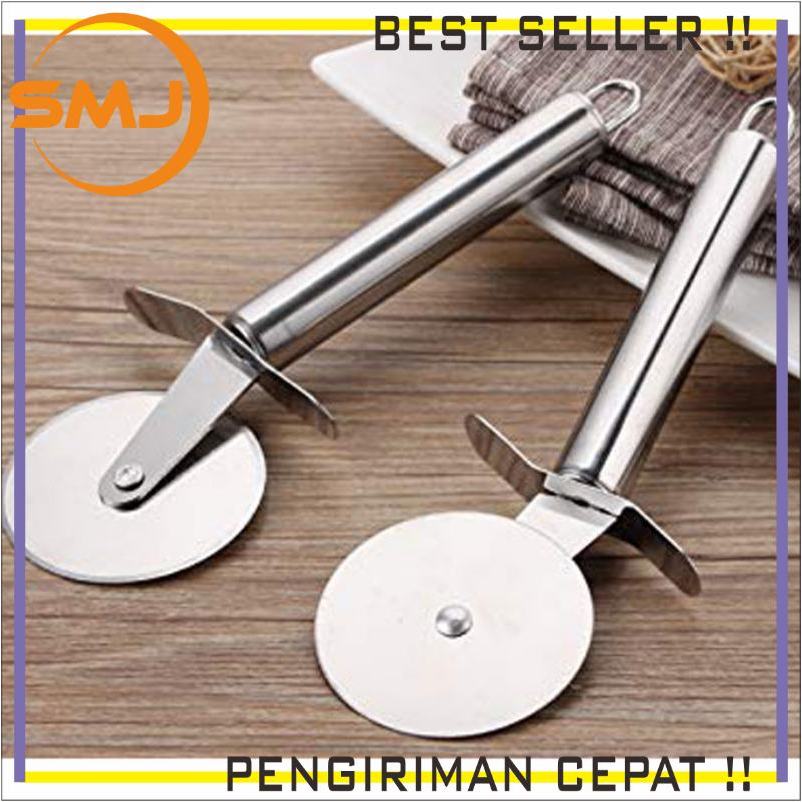 

Pisau Pemotong Pizza Kue Adonan Rolling Bulat Stainless