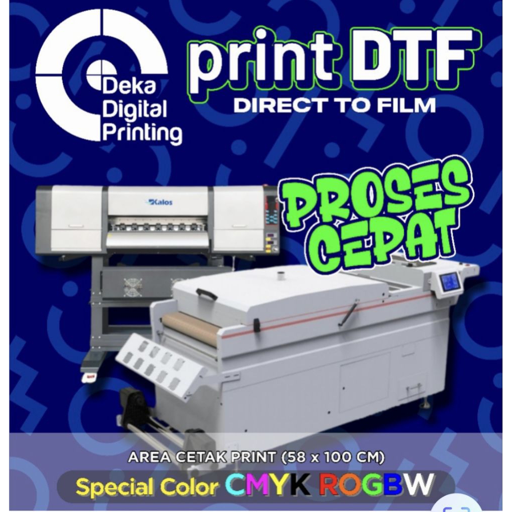 print DTF custom expres 1 hari, sablon DTF, meteran large format