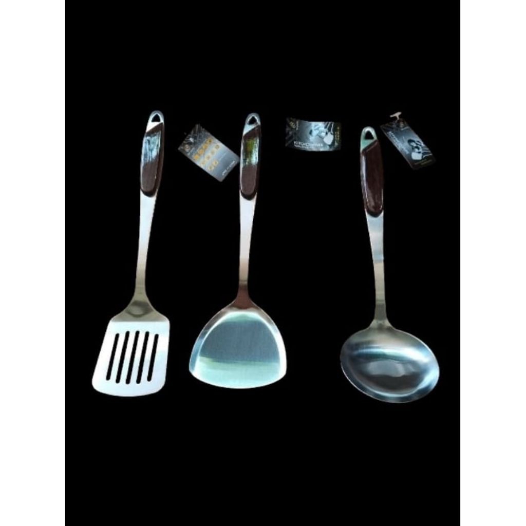 Sodet penggorengan stainless tebal/spatula tebal/spatula/sodet/irus stainless steel tebal dan kokoh