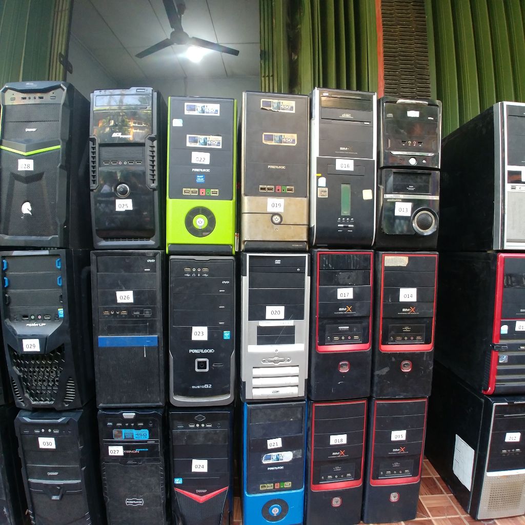 Casing PC Campuran + Power Supply Bekas Siap Pakai