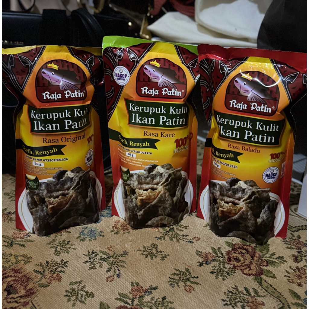 

Kerupuk Patin, Rasa Original, Rasa Kare, Rasa Balado