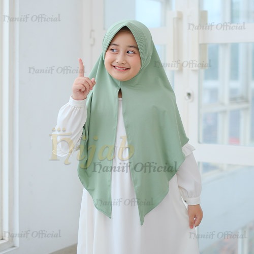 Hijab Segitiga Instan Pet Antem Jersey Jilbab Anak Perempuan Remaja 7 - 13 Tahun