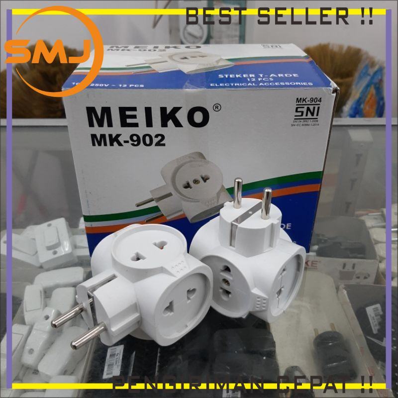 Meiko T Saklar Steker Multi Stop Kontak Arde MK-902