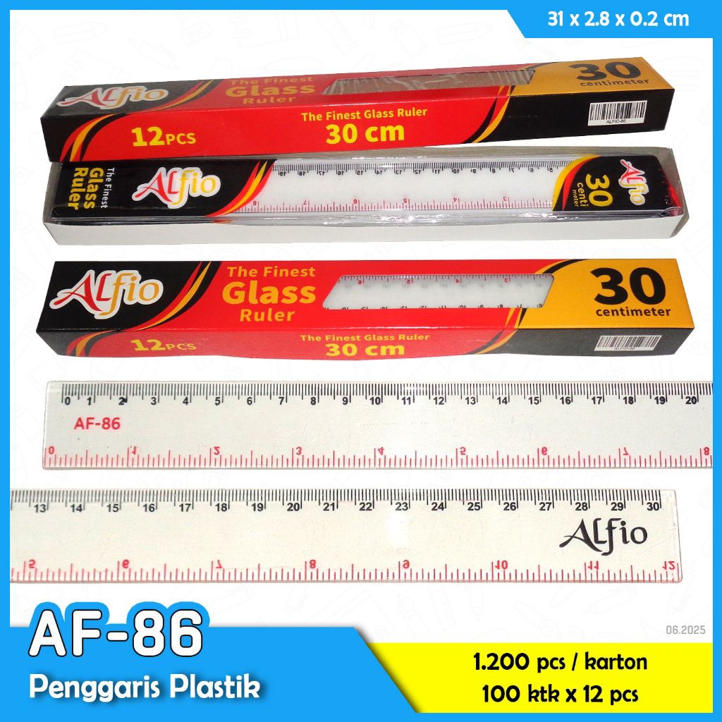

Penggaris plastik Alfio 30 cm ( 1pak/12pcs )
