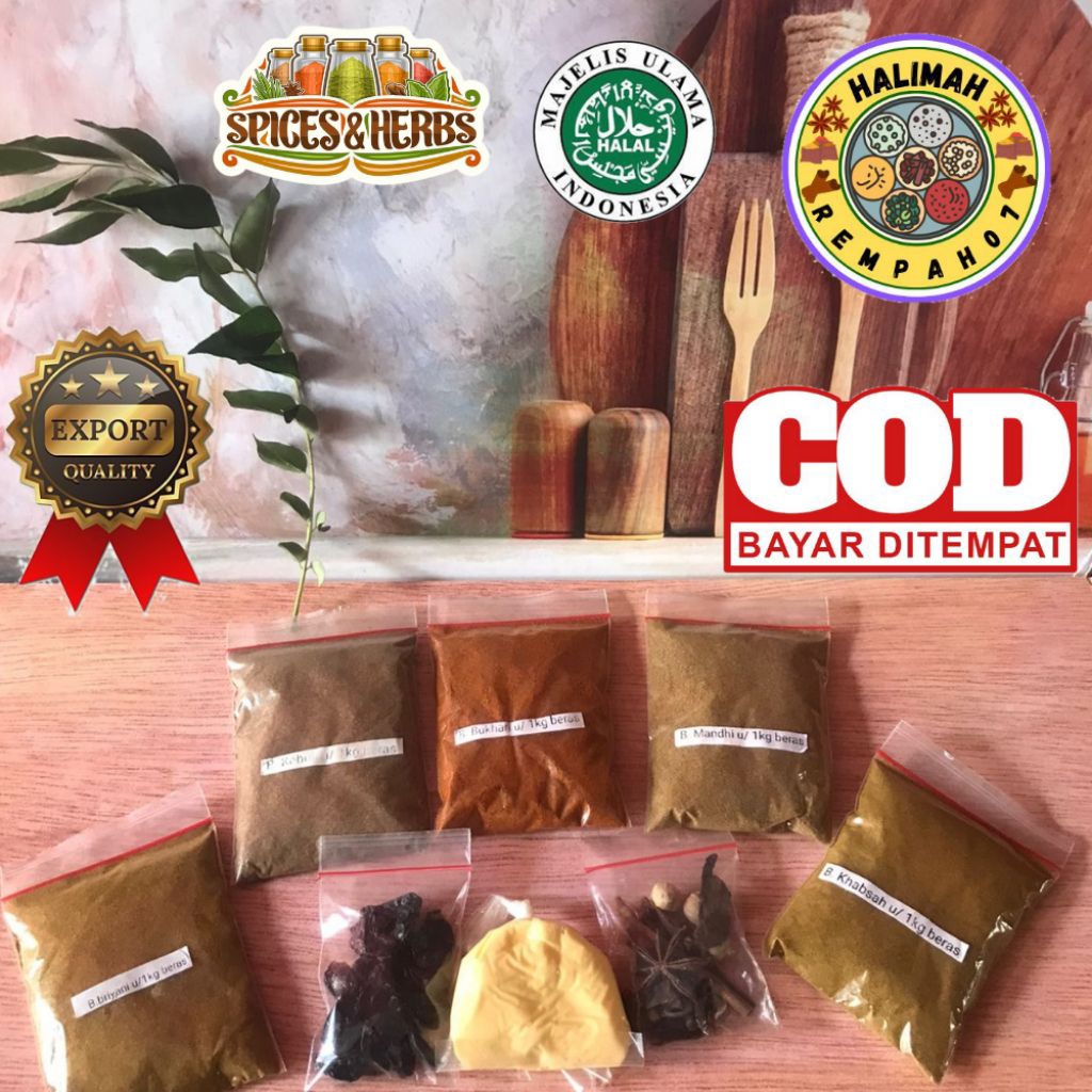 

promo bumbu kebuli untuk 1 kg beras lengkap dengan rempah yang wangi dan lezat