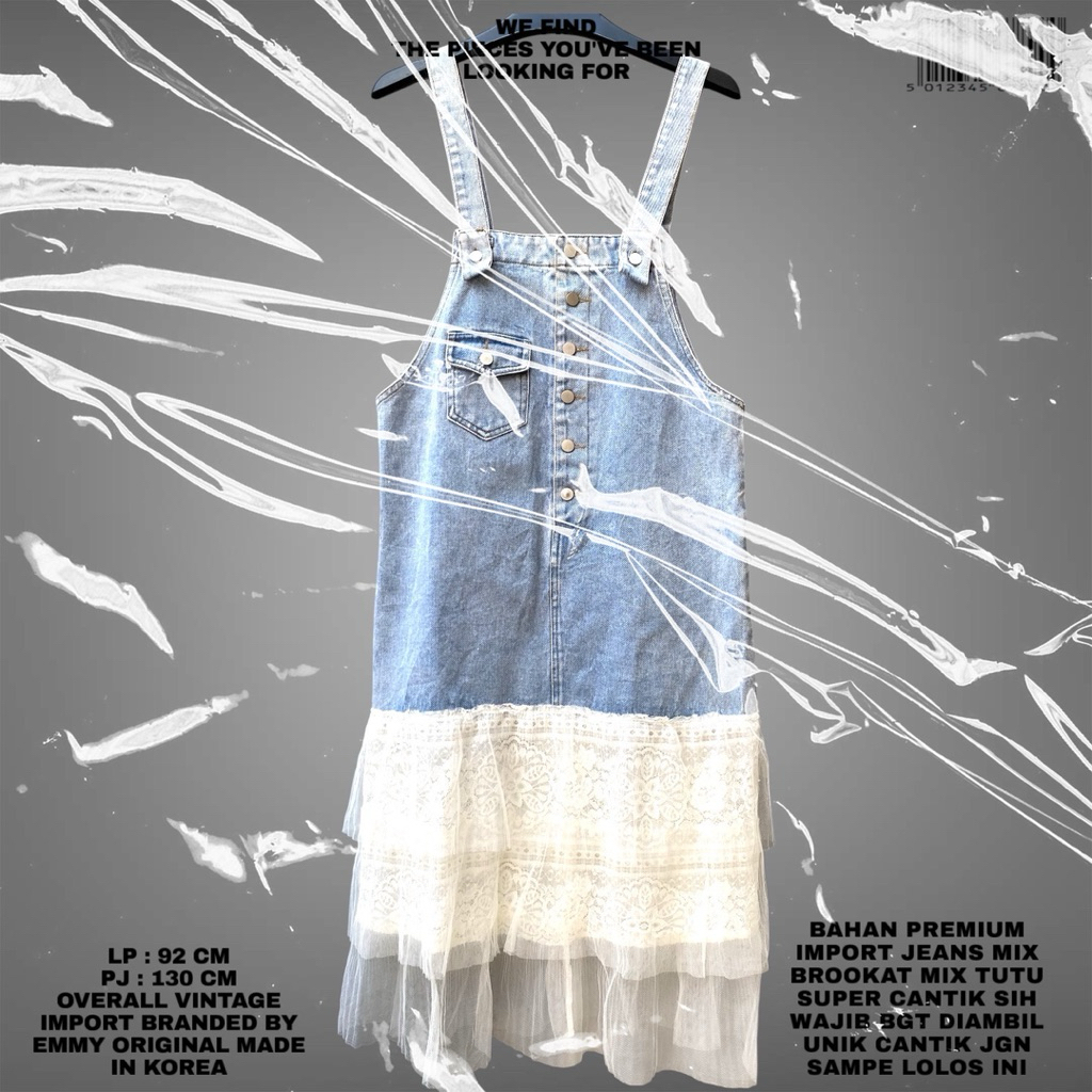 EMMY ORIGINAL/DRESS PREMIUM IMPORT/OVERALL DRESS KOREAN/KOREAN OVERALL JEANS TUTU BROOKAT/OVERALL JE