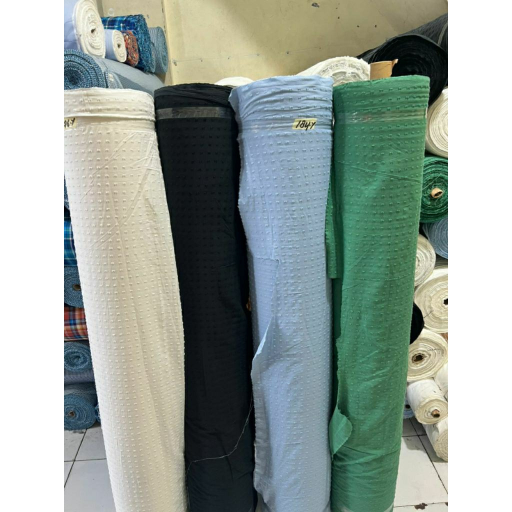 KAIN KATUN DOBY RUBIAH SISA GARMENT - KAIN KATUN RUBIAH SISA GARMENT HARGA/0,5M