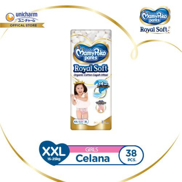 Popok Bayi Mamypoko Royal Soft Celana XXL 38 Girls Mamypoko Pant XXL38