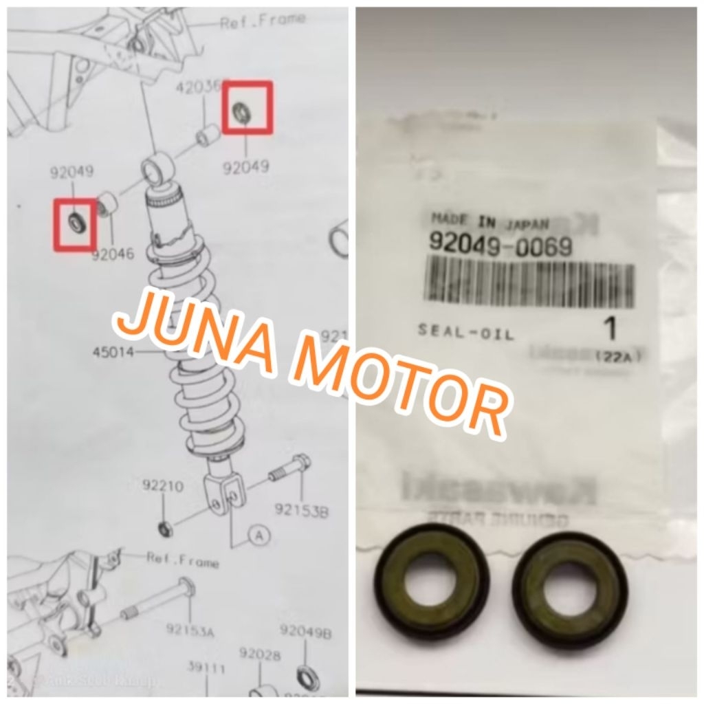 seal mono shock KLX140 KLX150 sepasang original