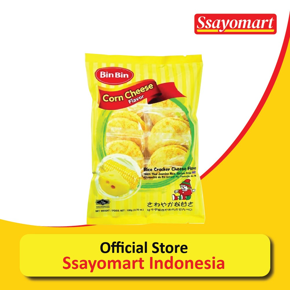 

Bin Bin Corn Cheese Flavor / Krekers Beras Rasa Jagung Keju 105g