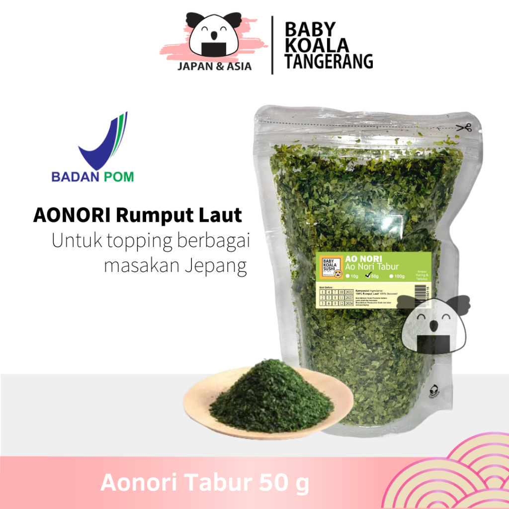 

AONORI Bubuk Nori 50 g │Ao Nori Powder Import Taburan Takoyaki │ Seaweed Powder Mentai -BKT