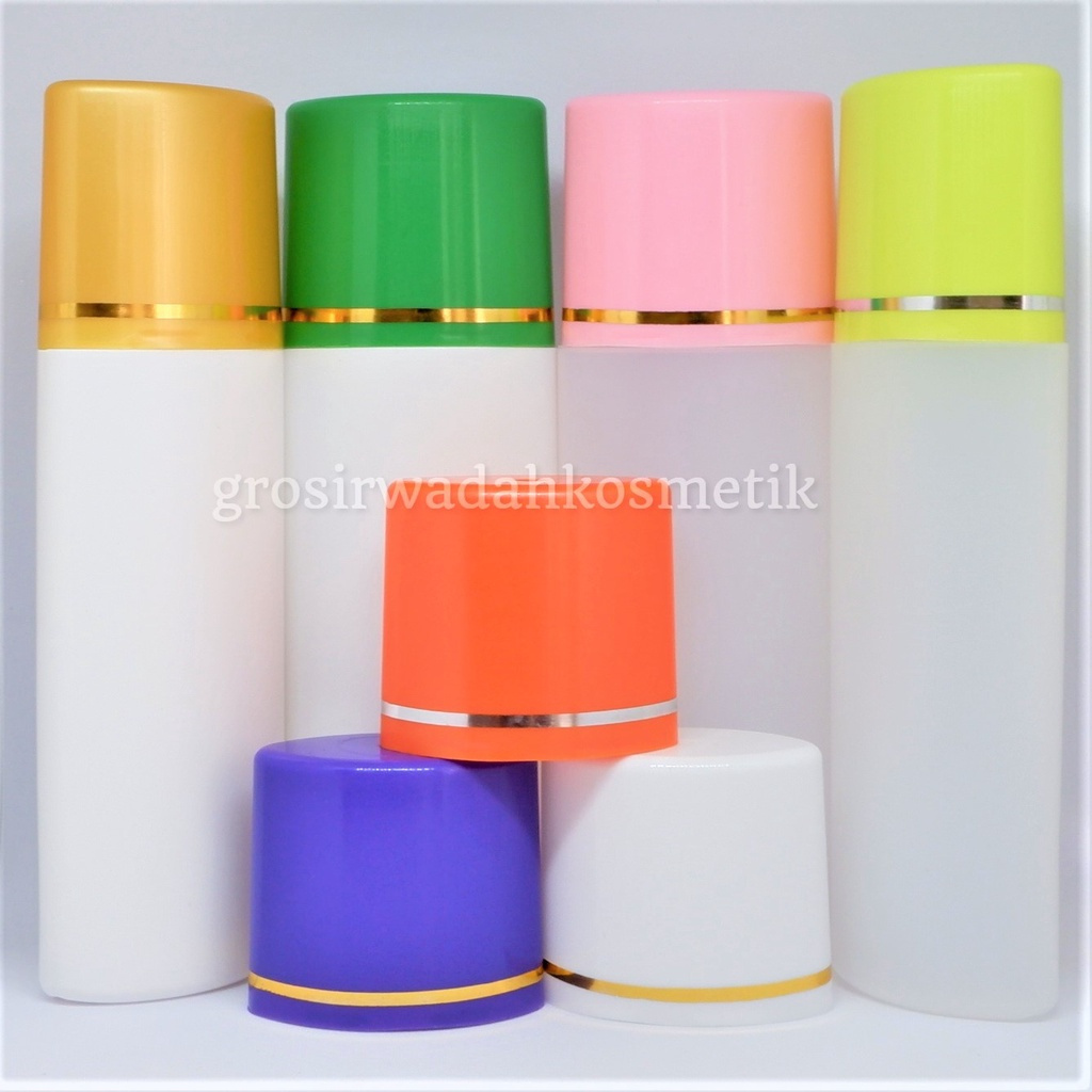 [BISA ECERAN] Botol Putri 100ml | Botol Sabun 100 ml Natural Putih List Gold | Botol Toner 100ml | B