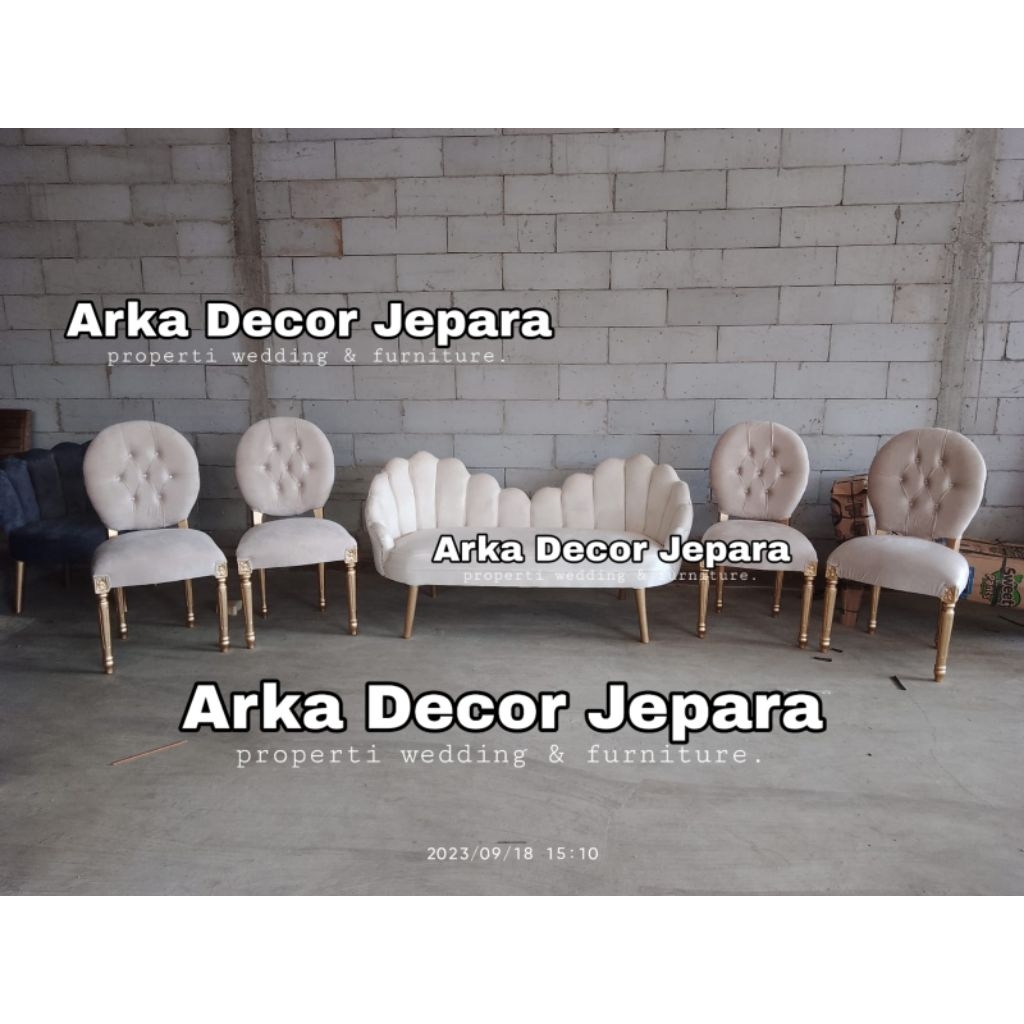 Kursi pelaminan kerang besan bungkus / Kursi pelaminan minimalis.