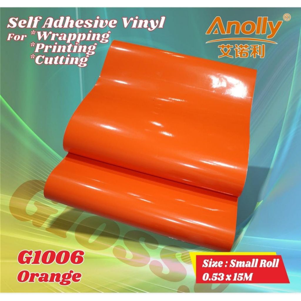 HPL STIKER GLOSSY OREN/HPL STIKER DAPUR/HPL WALLPAPER STIKER KAYU OREN/HPL STIKER MEJA OREN GLOSSY/H