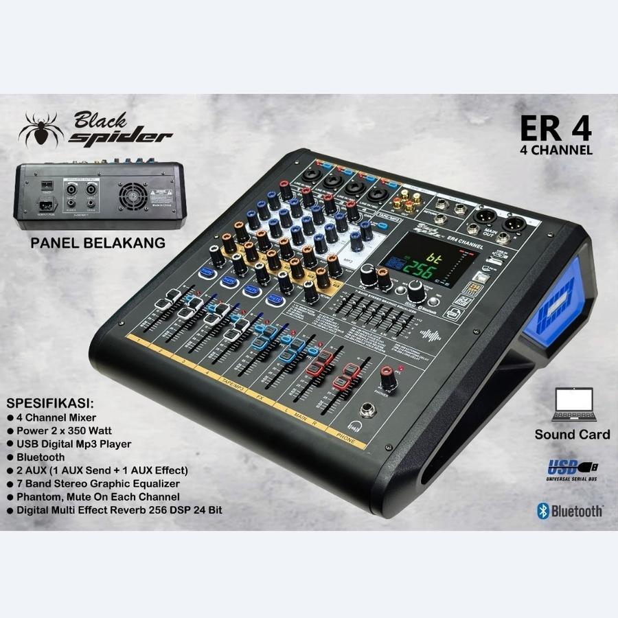 Power Mixer BlackSpider ER-4 4Channel / Mixer 4 ch Black spider ER4