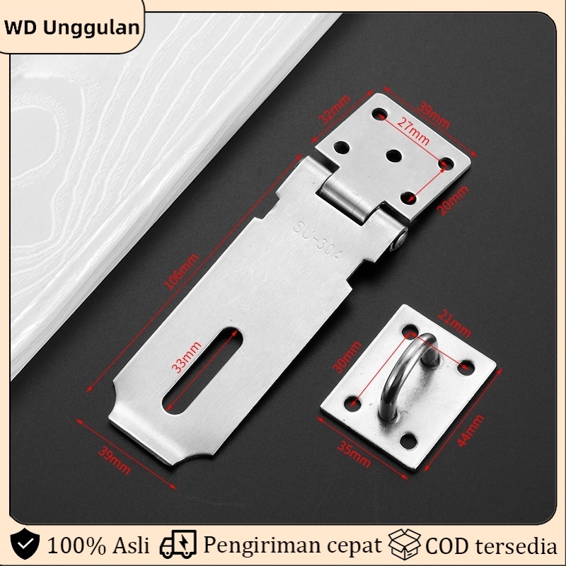 4 Inch Siku Kecil / Kunci Pintu grendel pintu gembok Selot Slot Gembok Overpal SUS Stainless lurus