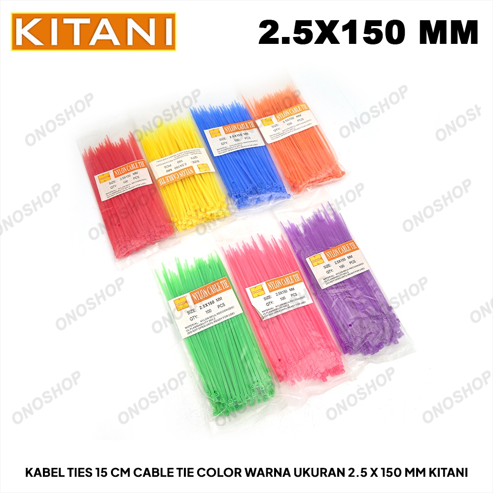 

Kabel Ties 15 cm Cable Tie Color Warna Ukuran 2.5 x 150 mm Kitani
