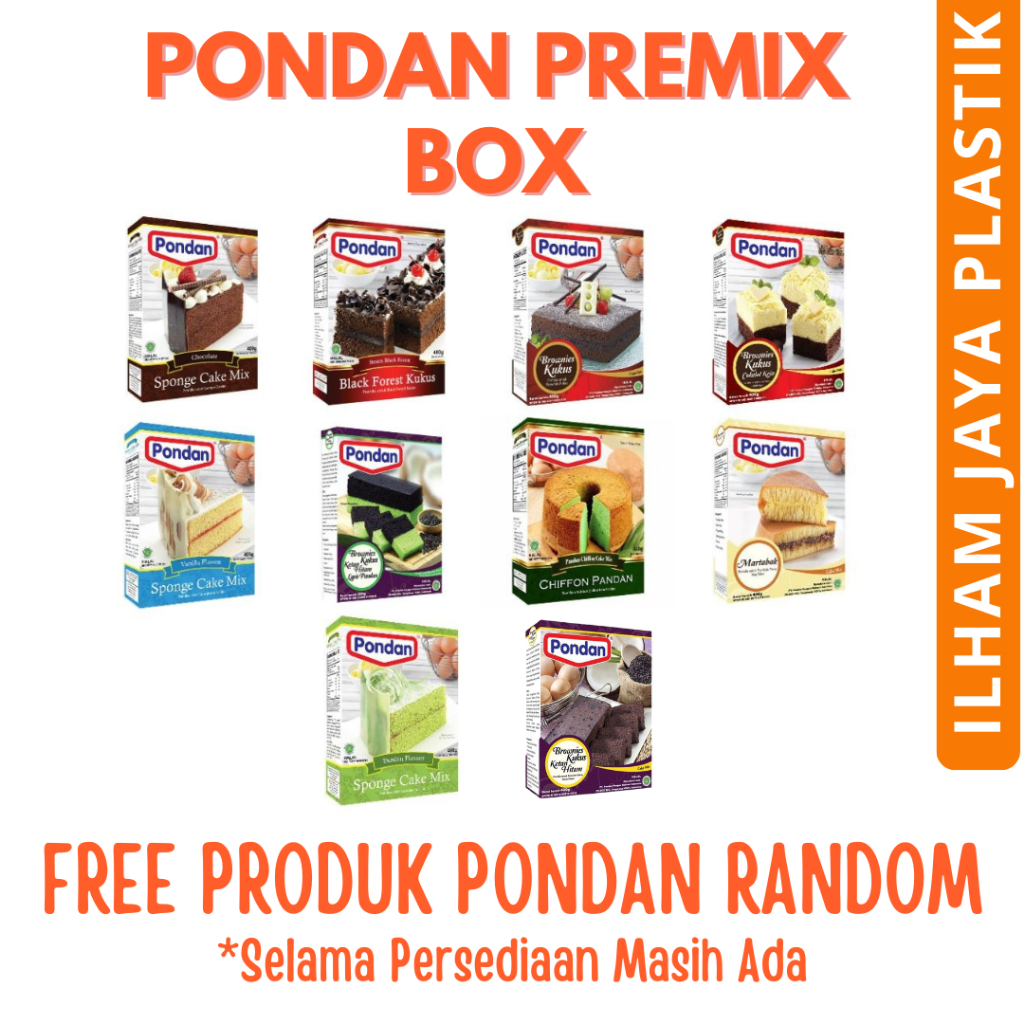 

PROMO Pondan premix kue/Tepung Premix bolu /chiffon / brownies / muffin all varian