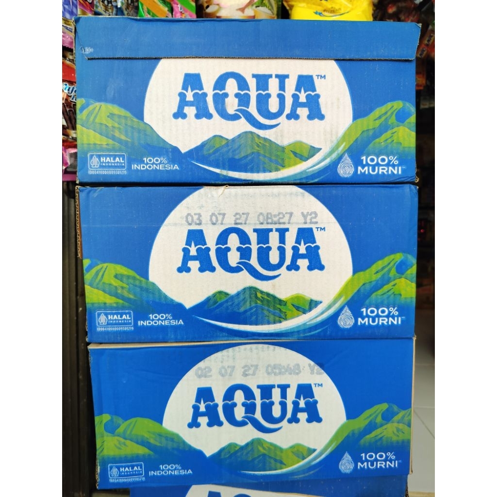 

Air Mineral AQUA Mini 100% Indonesia 100% Murni ( 1 Dus isi 24 Botol )