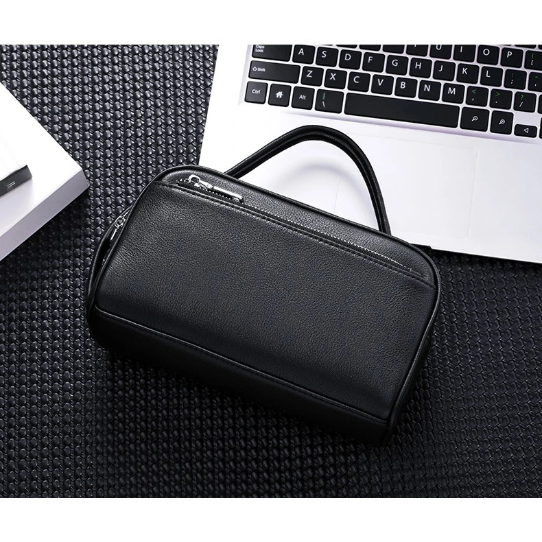 Tas Tangan Pria Kulit Sapi Asli Korea Clutch Pria Merek Mewah Asli Dompet Clutch Tas