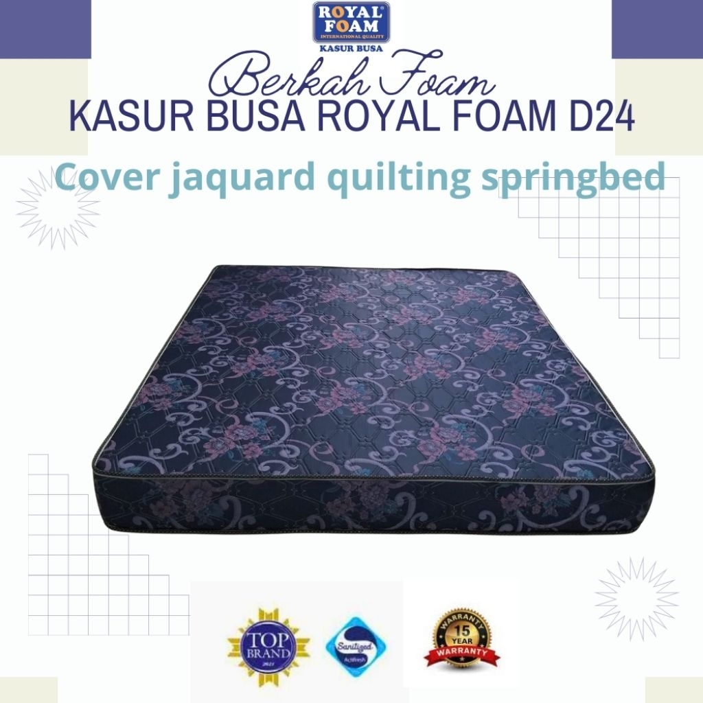 Kasur Busa Royal Foam D24 Busa warna hijau 90 x 200 s/d 180 x 200 Cover Jaquard Quilting Springbed