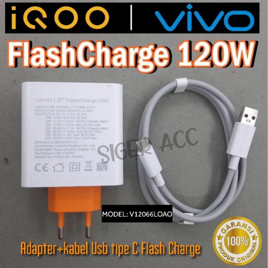 Charger VIVO IQOO 11 5G Original 120W Flash Charging Usb Tipe C Carger Adaptor 120 Watt Fast Charge 