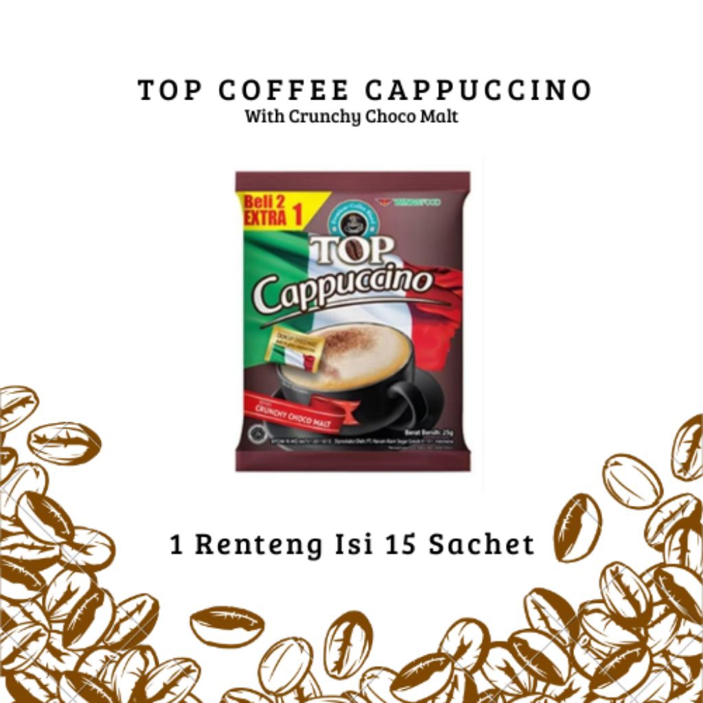 

TOP COFFEE CAPPUCCINO ( 1 Renteng Isi 15 Sachet x 25gram )
