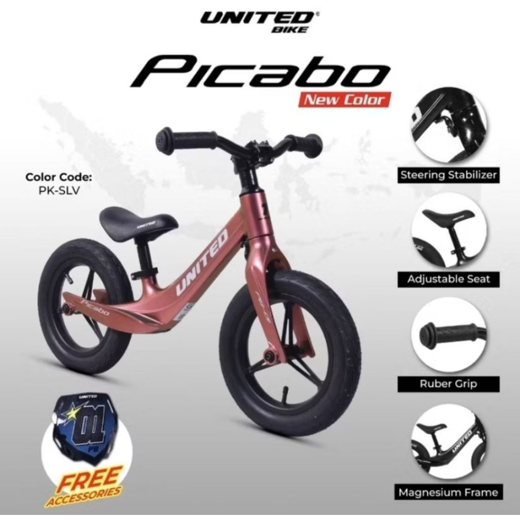 Pushbike United Picabo 01,balance bike,sepeda keseimbangan